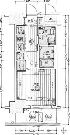 崇禅寺駅 徒歩7分 4階の物件間取画像